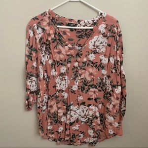TORRID Harper Floral Button 3/4 Sleeve Top Size 2